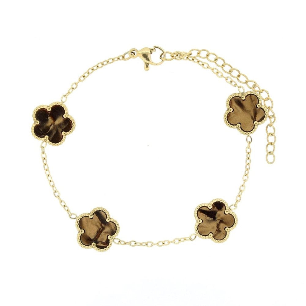 Bracciale a fiori donna Urania Preziosi in acciaio dorato BRCAL1001MAGD