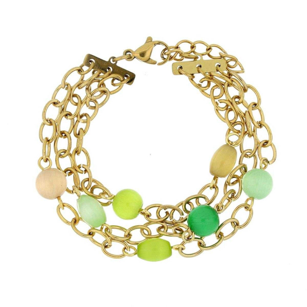 Bracciale a tre fili donna Urania Preziosi in acciaio dorato BRLED1001VER