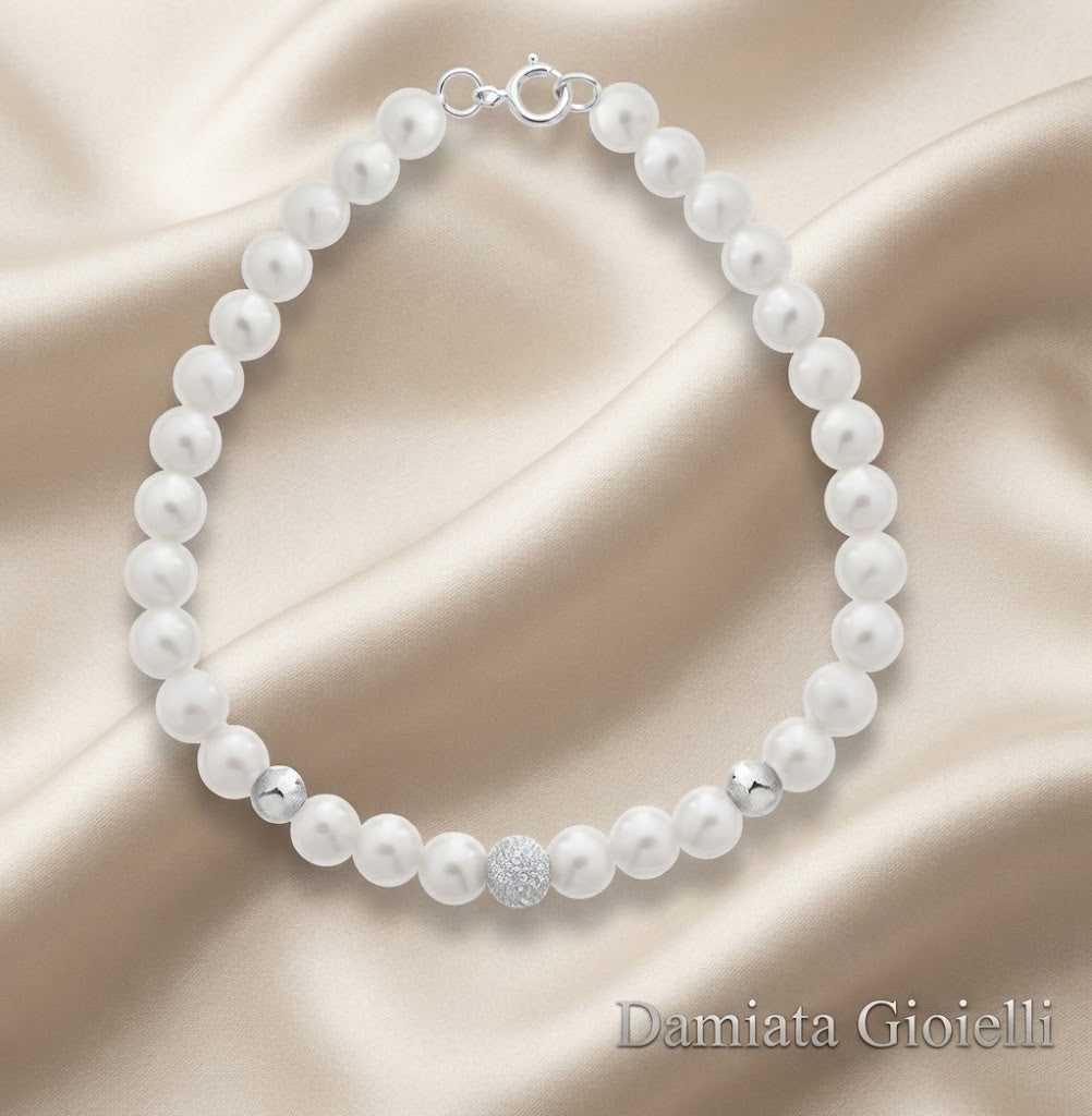 Bracciale donna Lucciole Gioielli in oro bianco e perle ref. BRLS-3OB/9KT