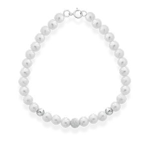 Bracciale donna Lucciole Gioielli in oro bianco e perle BRLS-3OB/9KT