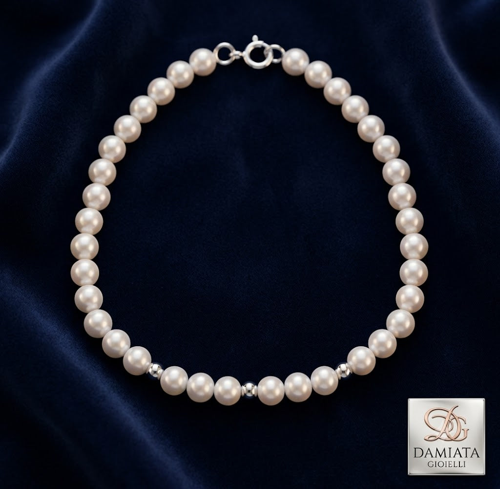 Bracciale donna Lucciole Gioielli in oro bianco e perle BRLUC-3OB/9KT