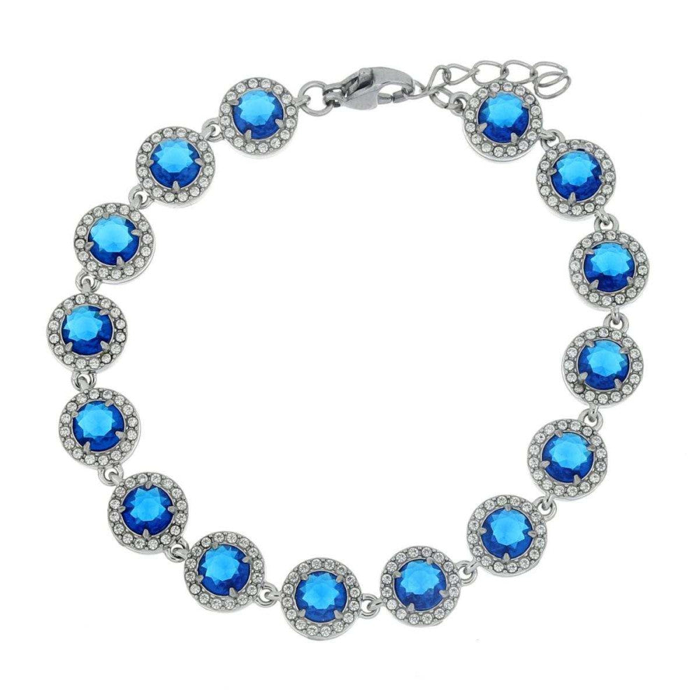 Bracciale donna Urania Preziosi in acciaio e zirconi blu e bianchi BRMIN1001BZF