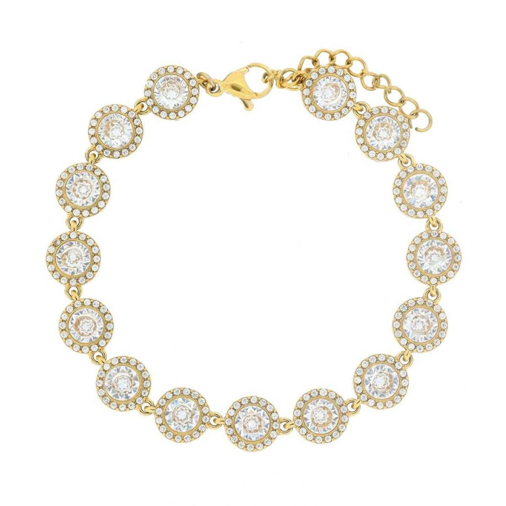 Bracciale donna Urania Preziosi in acciaio dorato e zirconi bianchi BRMIN1001GD