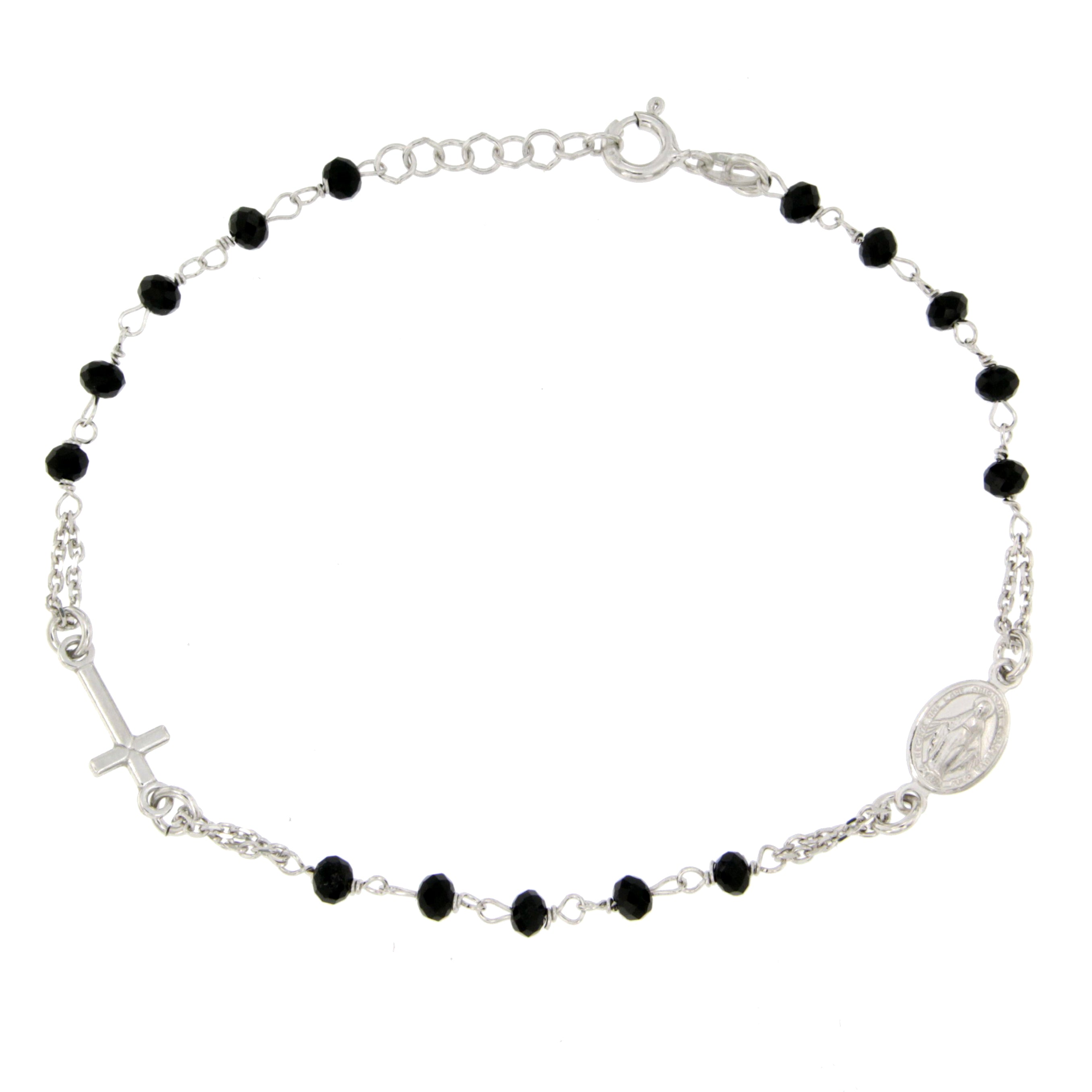 Bracciale rosario unisex Urania Preziosi in argento e cristalli 1001BRR