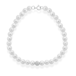 Bracciale donna Lucciole Gioielli in oro bianco e perle BRSAT-3OB/9KT-1