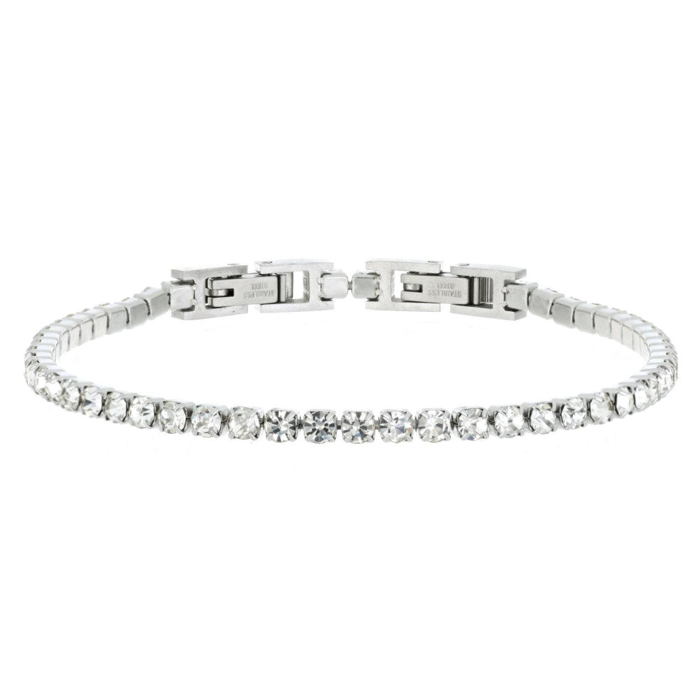 Bracciale tennis unisex Urania Preziosi in acciaio e zirconi BRTE01