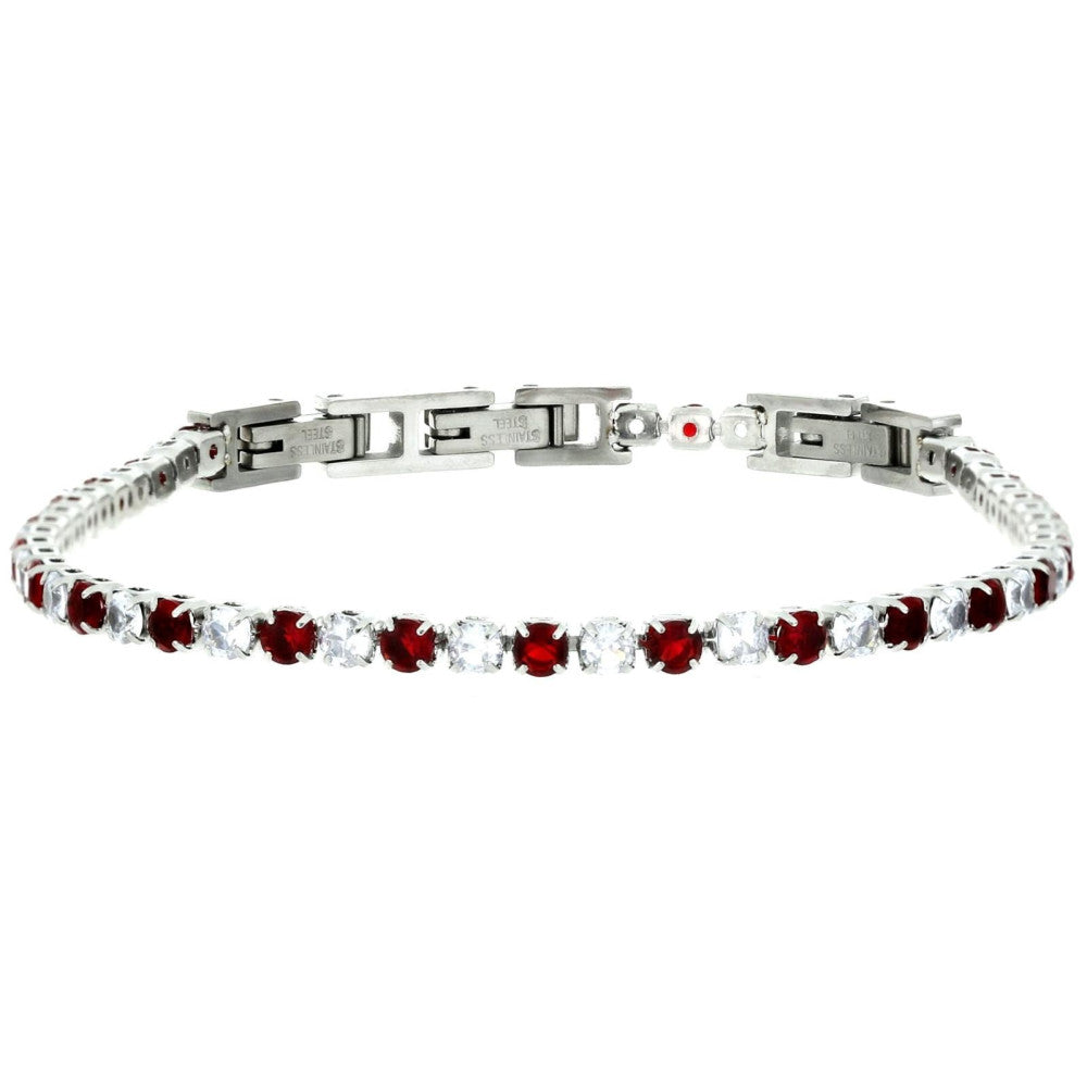 Bracciale tennis donna Urania Preziosi in acciaio e zirconi BRTE01RBWT