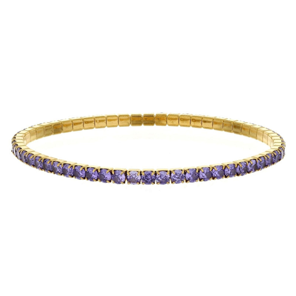 Bracciale elastico tennis donna Urania Preziosi in acciaio dorato e zirconi BRTE02LILGD