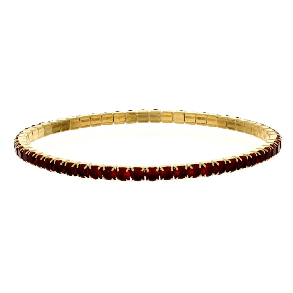 Bracciale elastico tennis donna Urania Preziosi in acciaio dorato e zirconi BRTE02RBGD