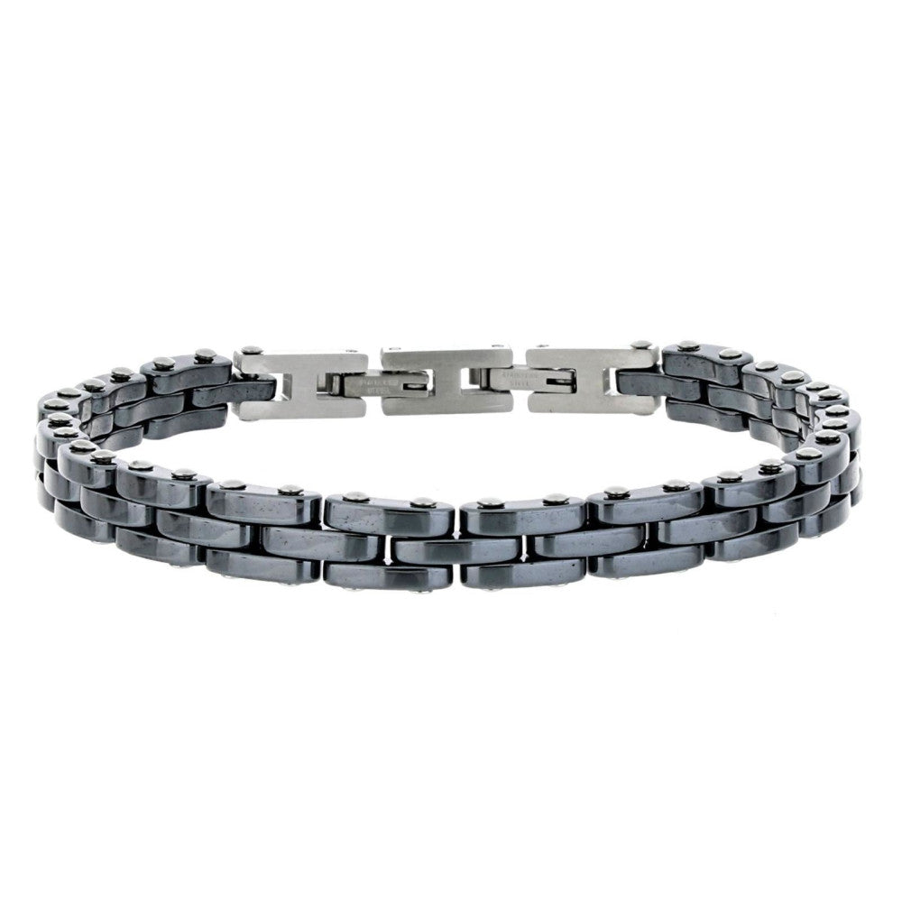 Bracciale uomo Urania Preziosi in acciaio e ceramica BRUCE0001RT