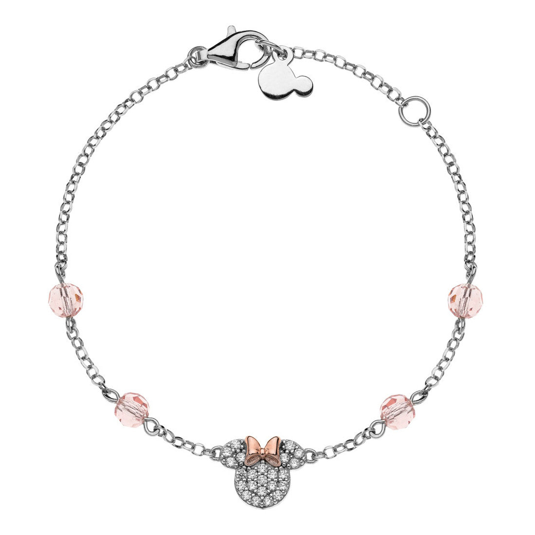 Bracciale Disney Minnie bambina in argento, zirconi e cristalli BS00010TWZL