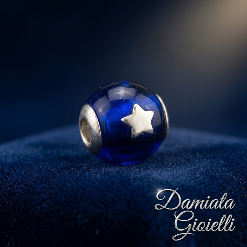 Charm sfera con stella donna Edoardo Mariani in argento smaltato ref. C143BS