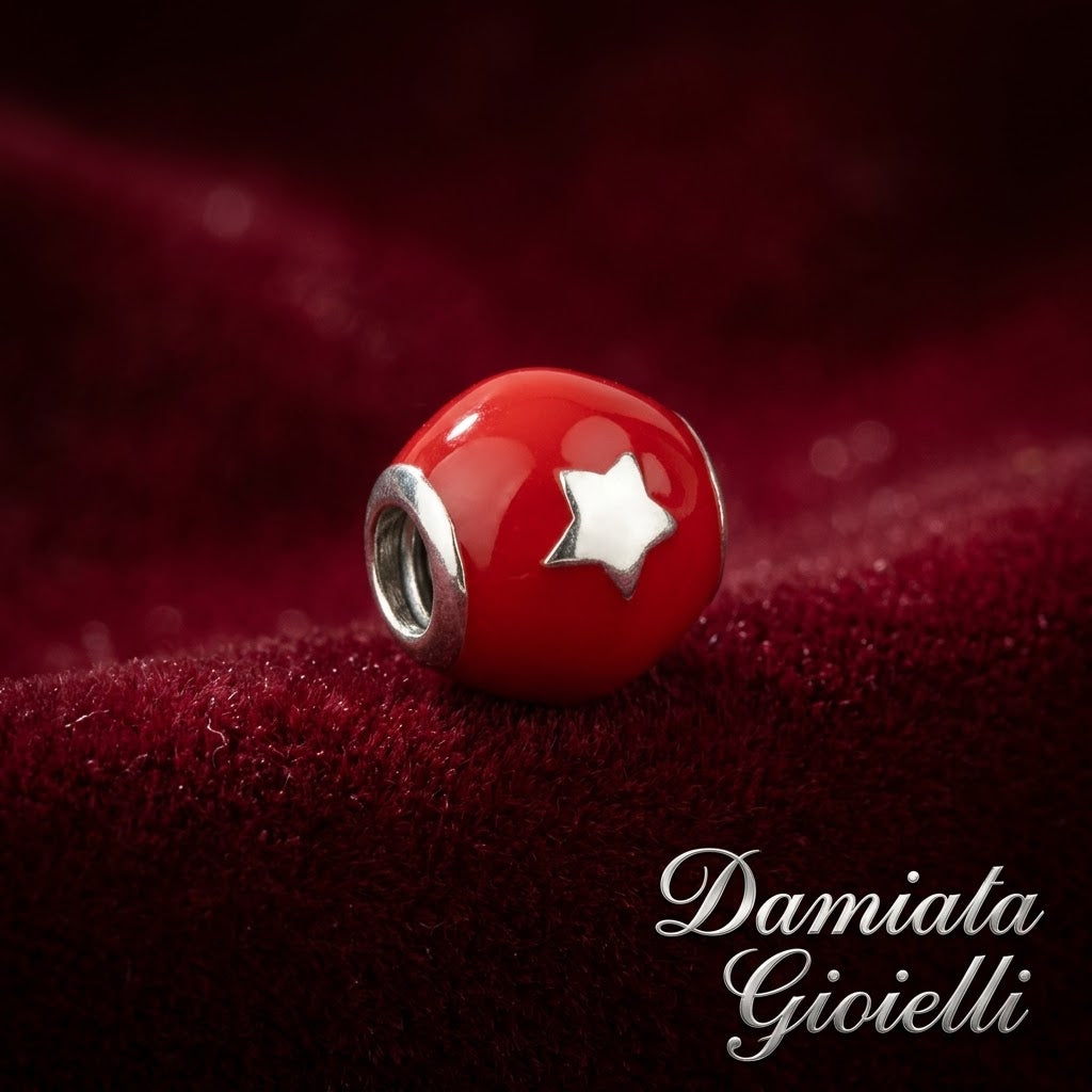 Charm sfera con stella donna Edoardo Mariani in argento smaltato ref. C143RS