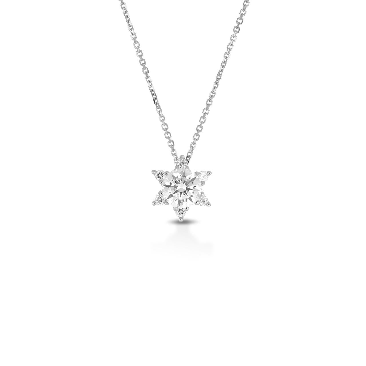Girocollo con pendente a stella donna IGOLD in oro bianco con zirconi C3V1BK