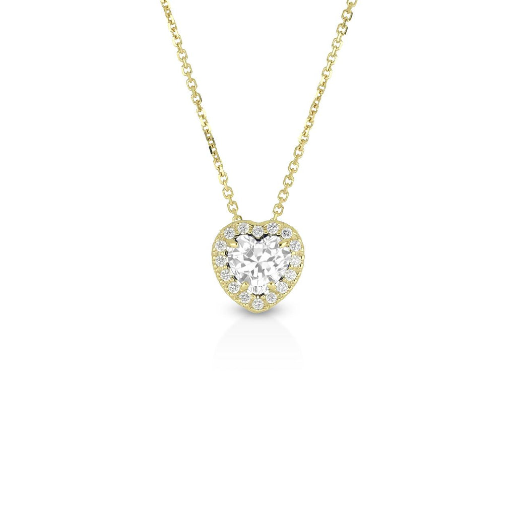 Girocollo con pendente a cuore donna IGOLD in oro giallo con zirconi C462BK