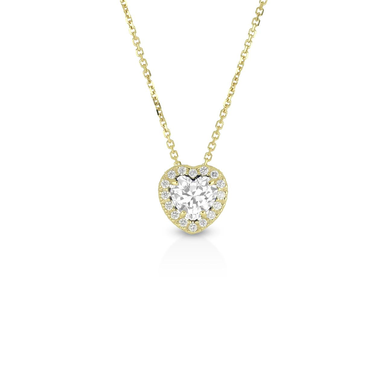 Girocollo con pendente a cuore donna IGOLD in oro giallo con zirconi C462BK
