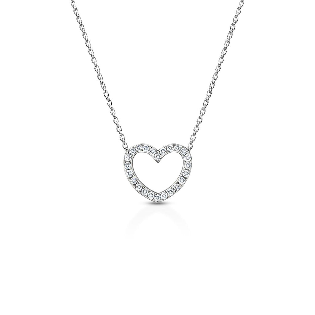 Girocollo con pendente a cuore donna IGOLD in oro bianco con zirconi C4A1BK