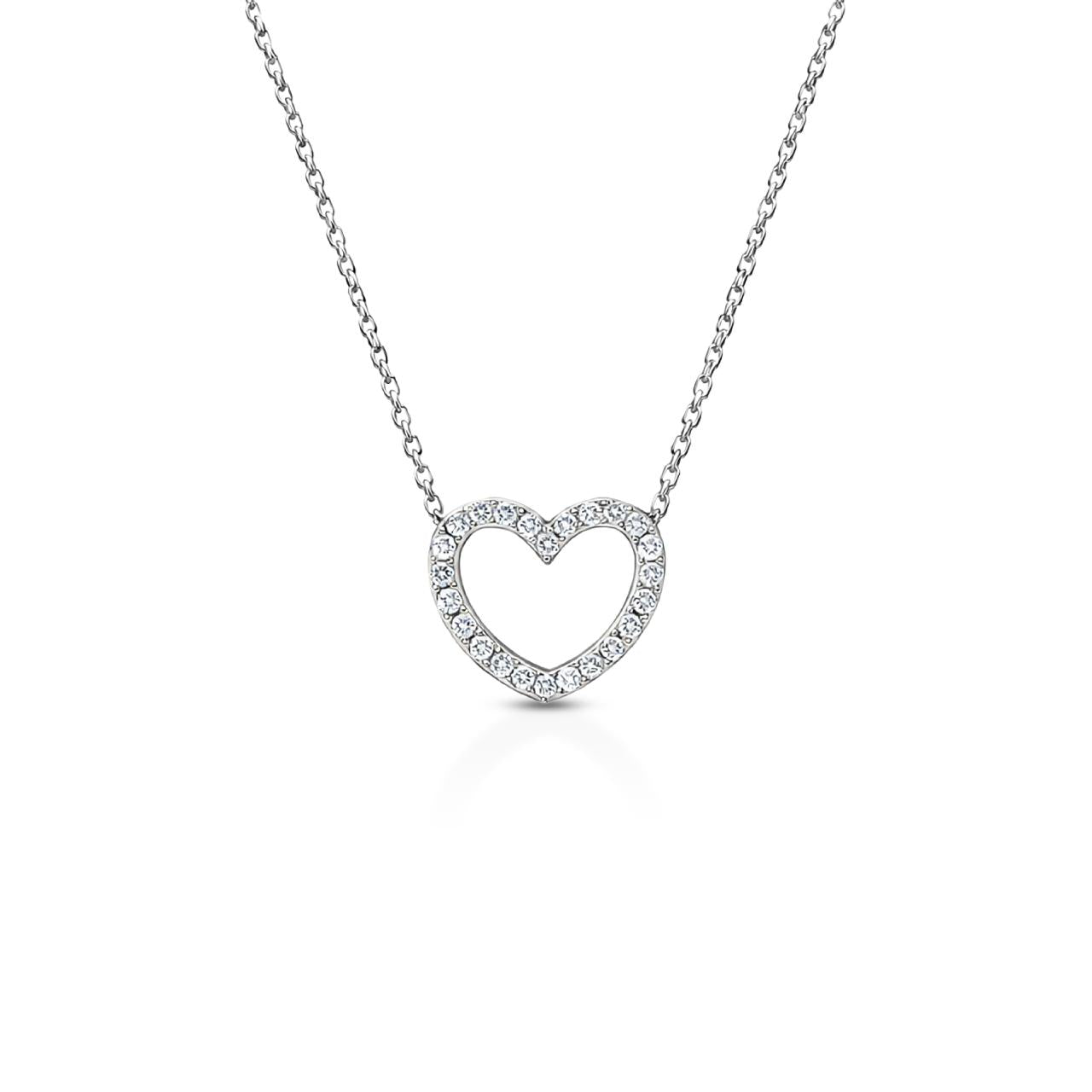 Girocollo con pendente a cuore donna IGOLD in oro bianco con zirconi C4A1BK