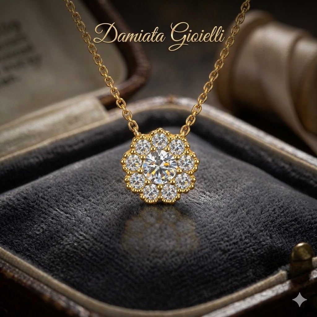 Girocollo punto luce donna IGOLD in oro giallo con zirconi C6C2BK