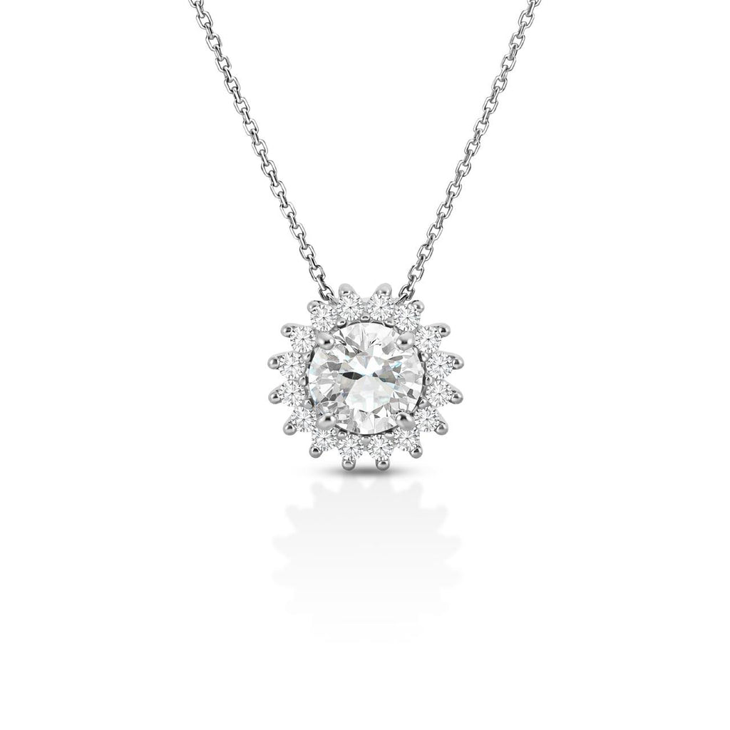 Girocollo con pendente donna IGOLD in oro bianco con zirconi C6N1BK