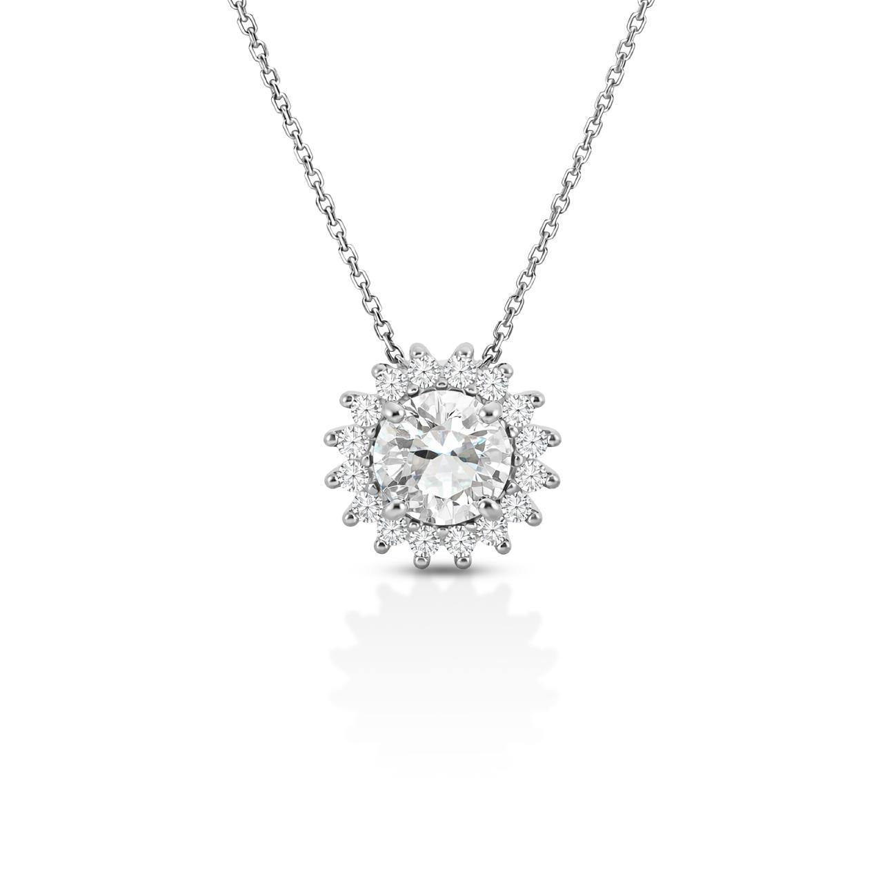 Girocollo con pendente donna IGOLD in oro bianco con zirconi C6N1BK