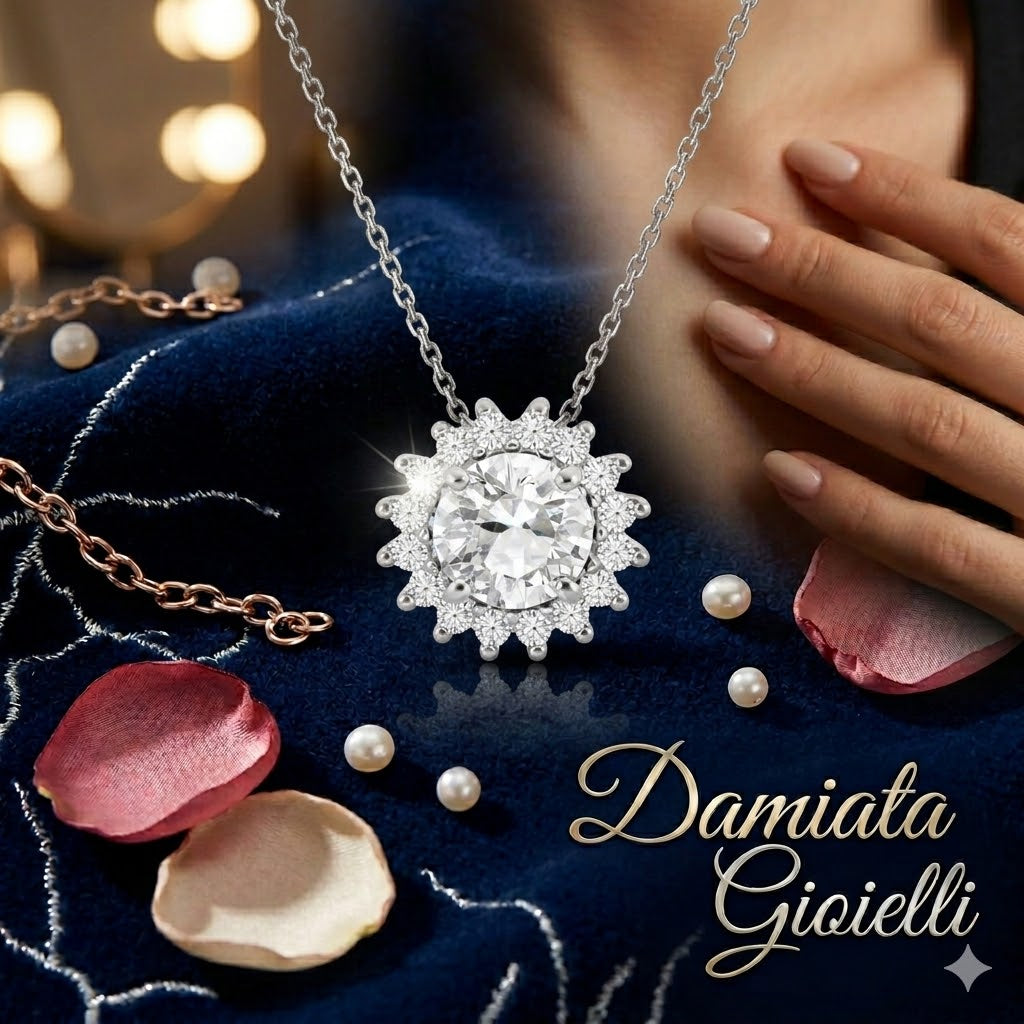 Girocollo con pendente donna IGOLD in oro bianco con zirconi C6N1BK