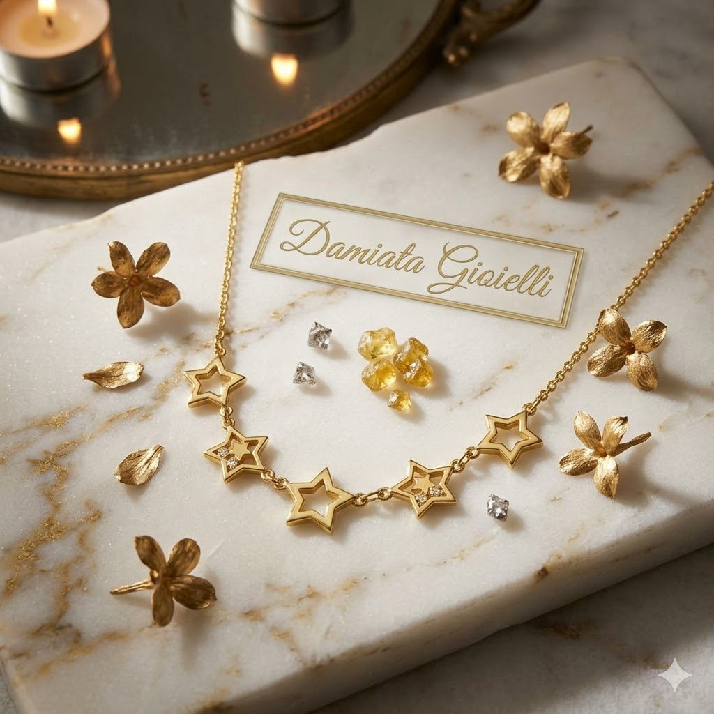 Girocollo con stelle donna IGOLD in oro giallo ref. C7O2OP