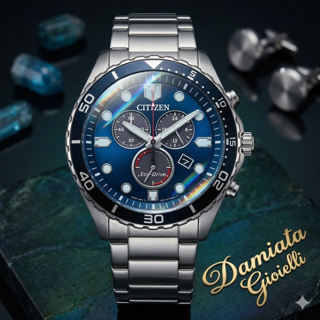 Orologio cronografo Citizen uomo "AVIATOR" in acciaio CA4605-85L