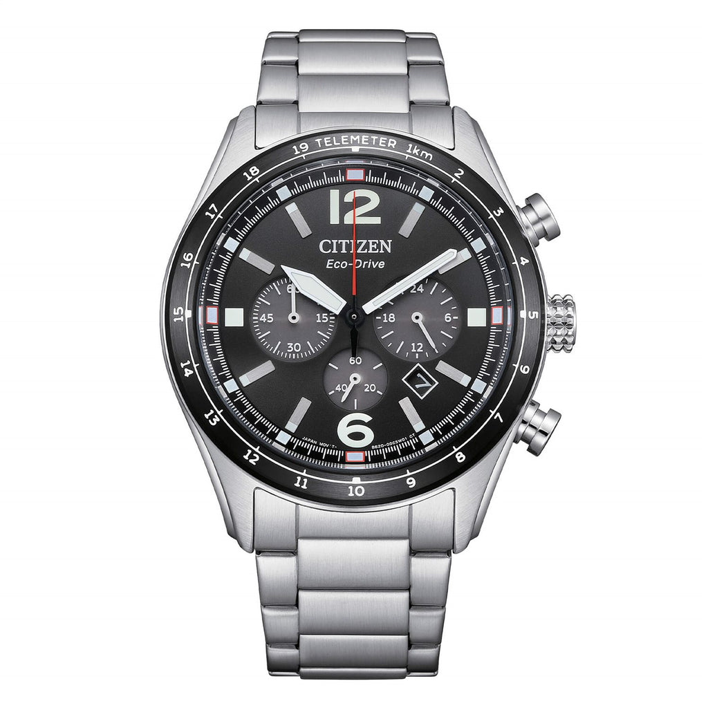 Orologio cronografo Citizen uomo "Aviator" in acciaio CA4654-55E