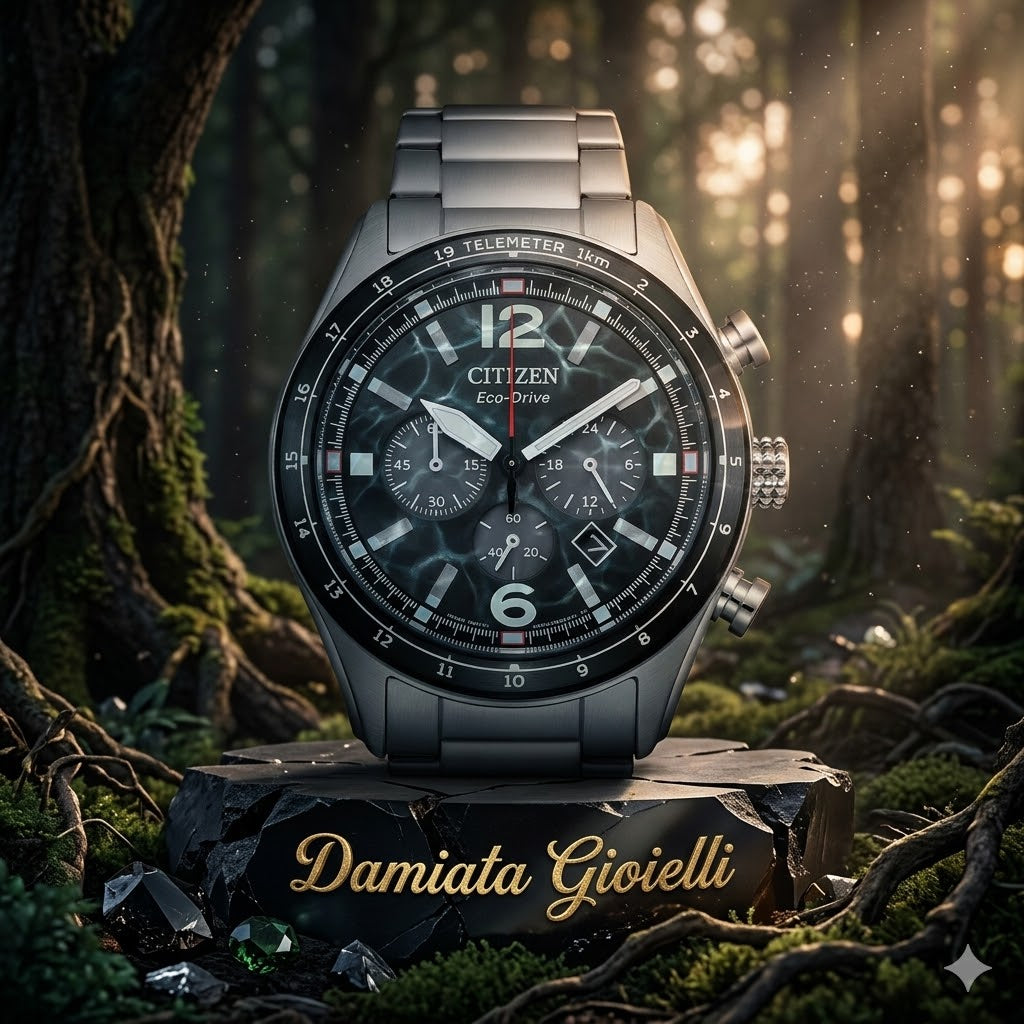Orologio cronografo Citizen uomo "AVIATOR" in acciaio CA4654-55E