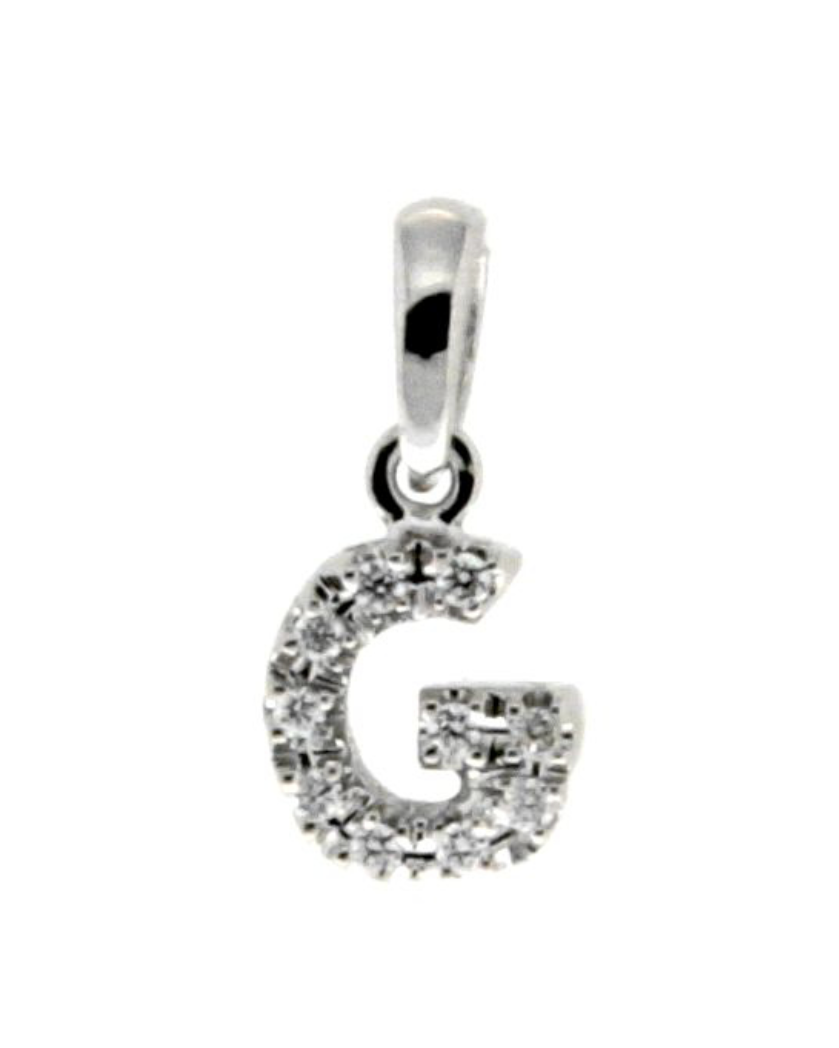 Charm donna Giorgio Visconti lettera G in oro bianco e diamanti CB38126/G