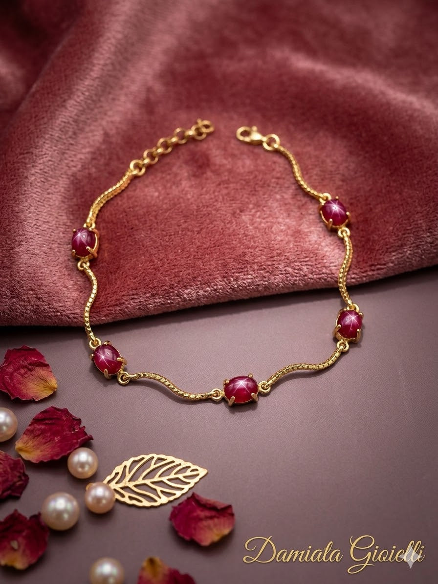 Bracciale donna Orelù Gioielli in argento dorato e radice di rubino ref. CCXRZIZ