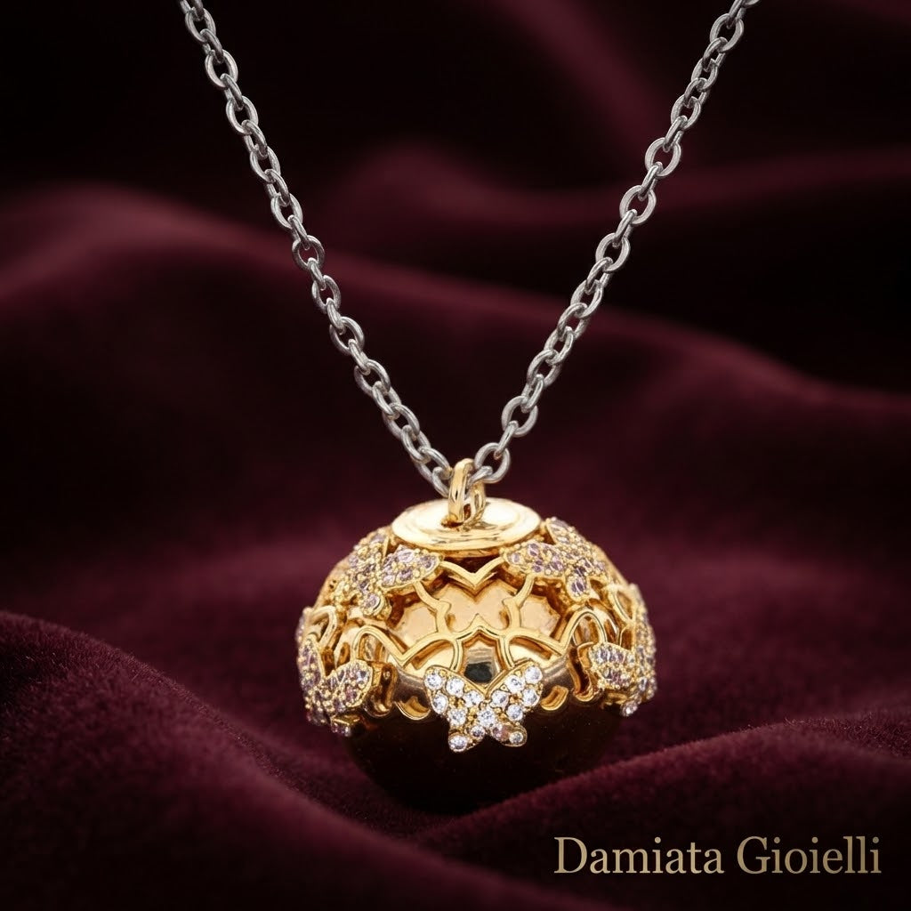 Collana chiama angeli donna Urania Preziosi in ottone e zirconi ref. CH2037GD