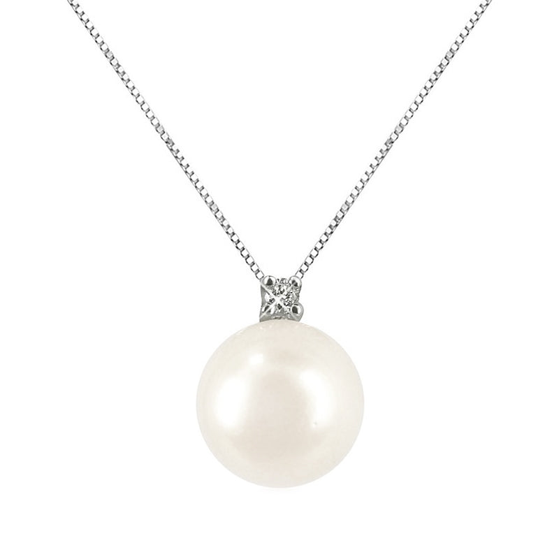 Collana donna Lucciole Gioielli in oro bianco, diamante e perla ref. CIO001/6