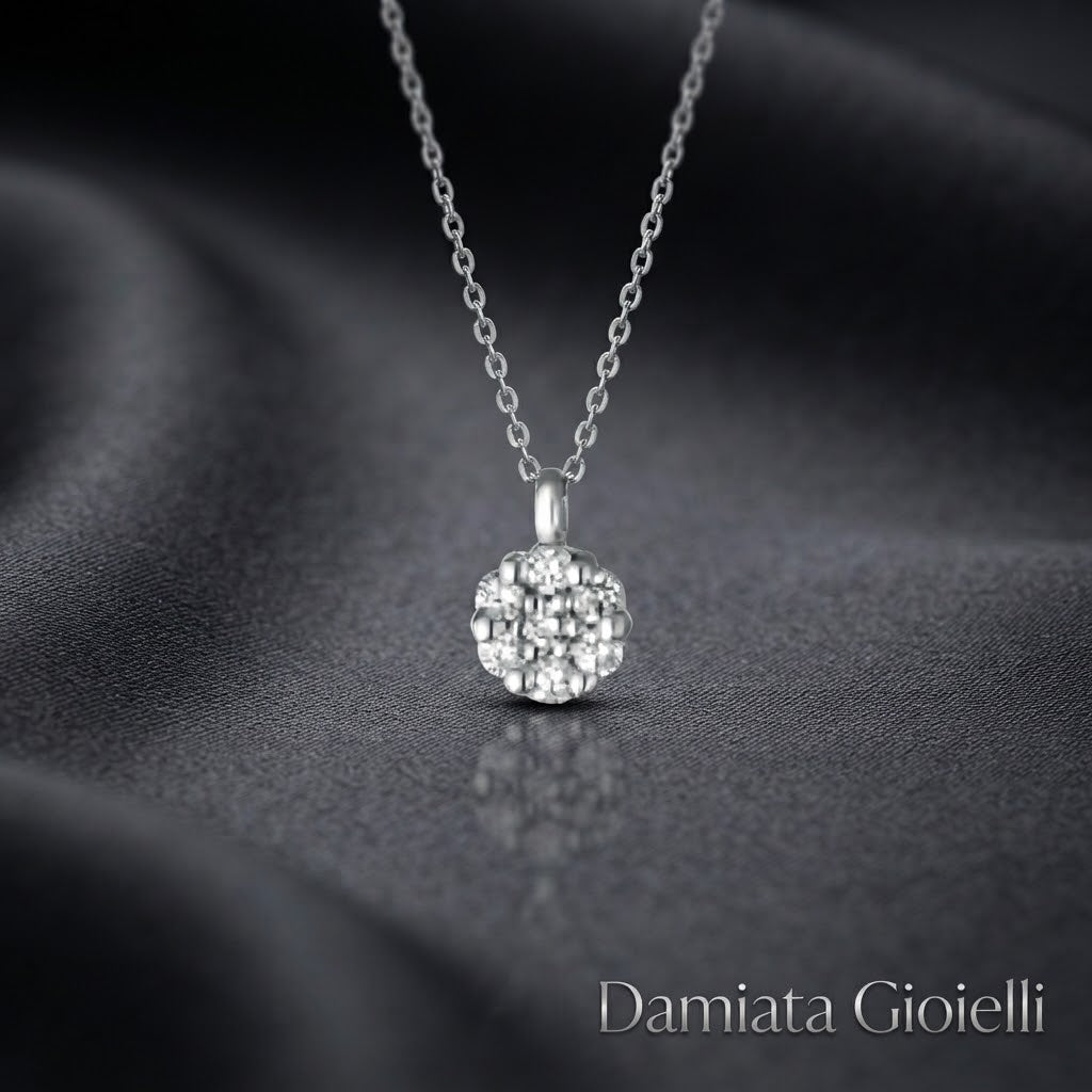 Collana donna Lucciole Gioielli in oro bianco e diamanti ref. CIOBLOOM/1