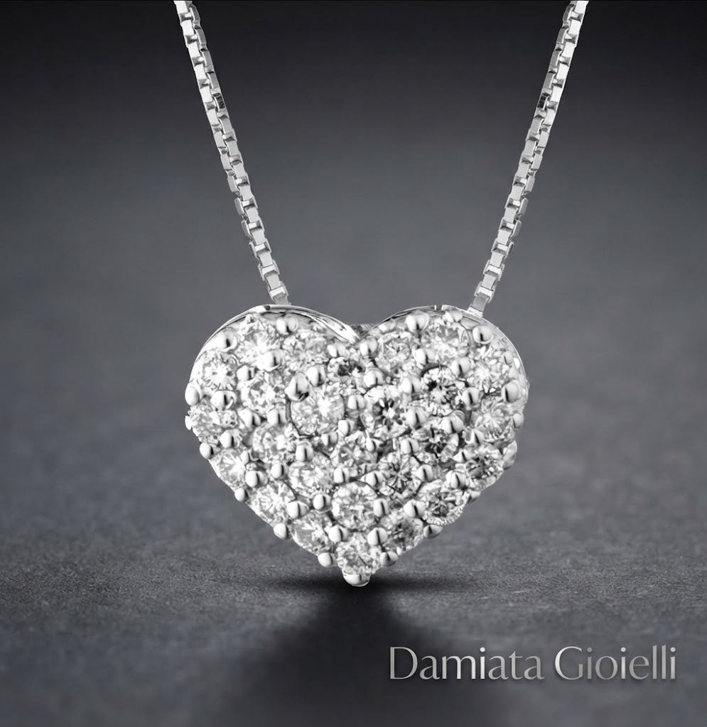 Collana cuore donna Lucciole Gioielli in oro bianco e diamanti ref.