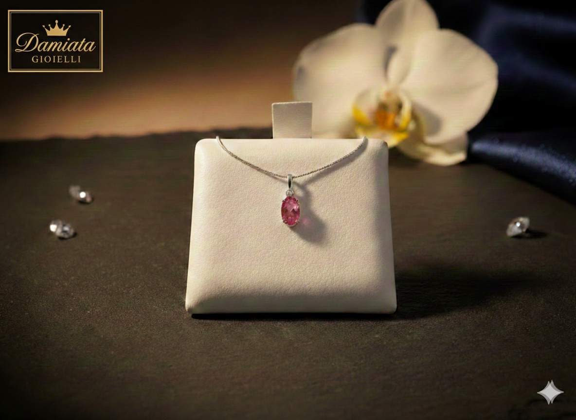 Collana donna Lucciole Gioielli in oro bianco, diamanti e quarzo CIOIRIDE9KTOV-R