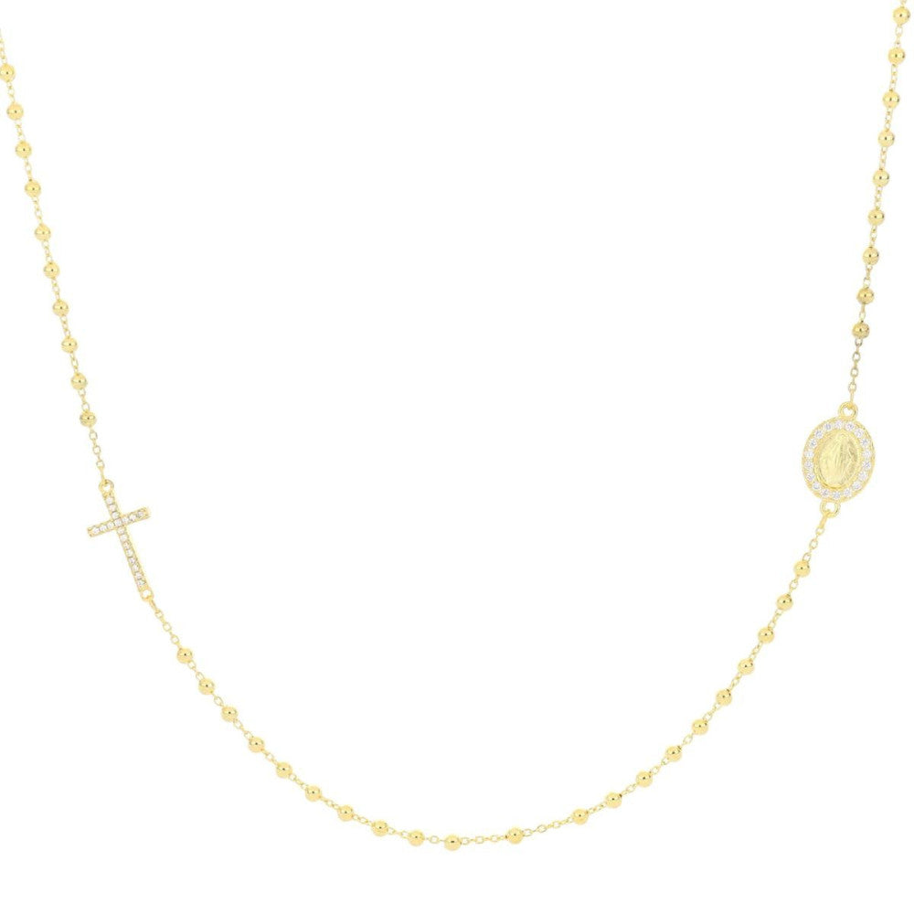 Collana rosario donna Urania Preziosi in argento dorato e zirconi CL0021GD
