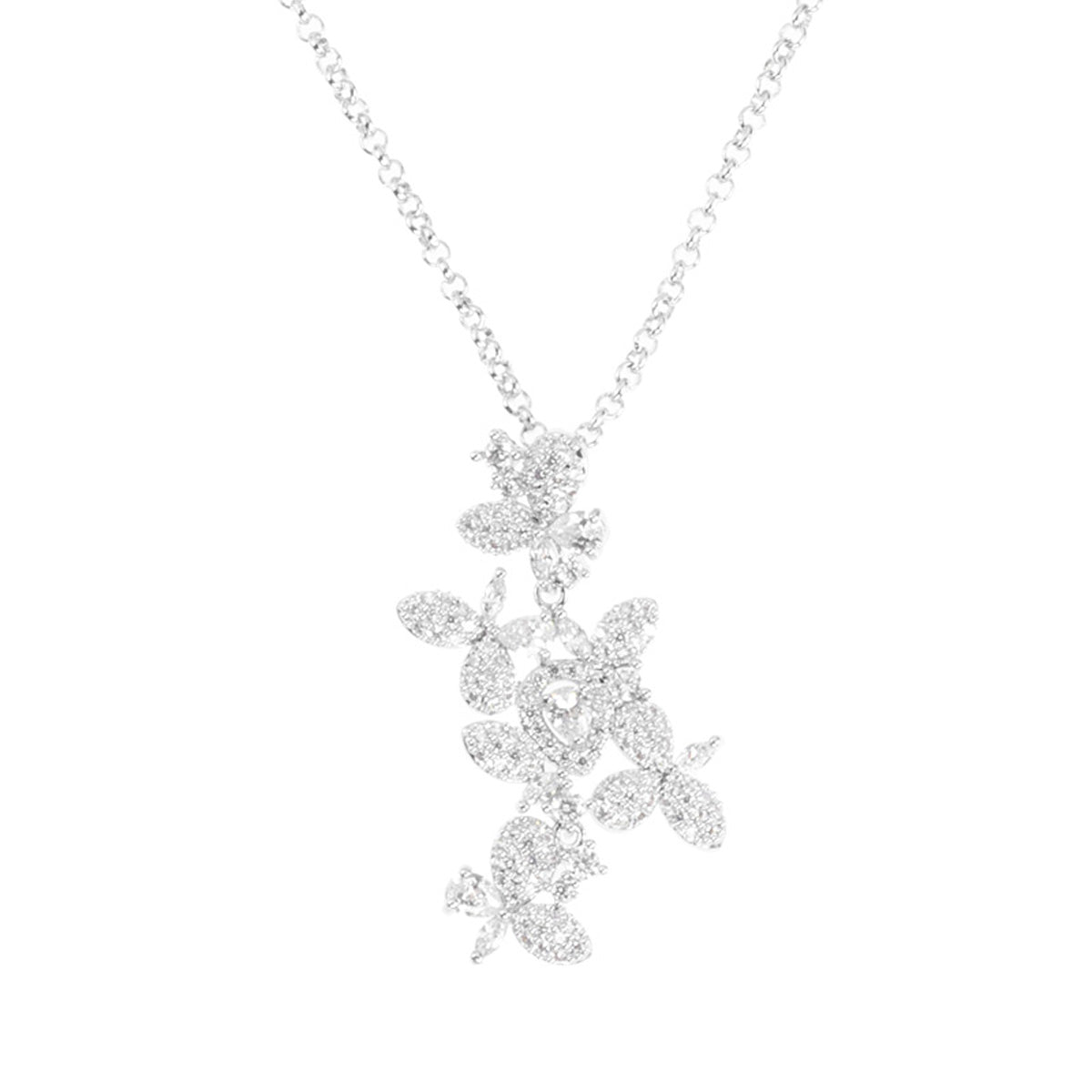 Collana donna Magnolia in lega metallica e zirconi CL583B