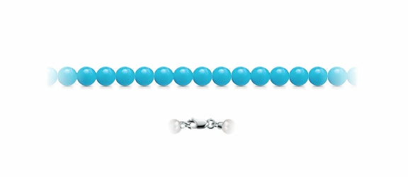 Collana donna Lucciole Gioielli filo di pasta dI turchese con moschettone in argento CL8TUR