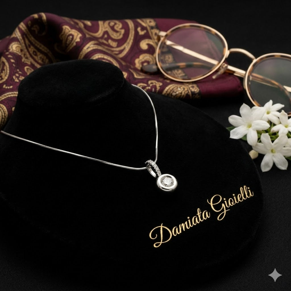 Collana punto luce donna Miluna in oro bianco e diamante CLD1162-D21