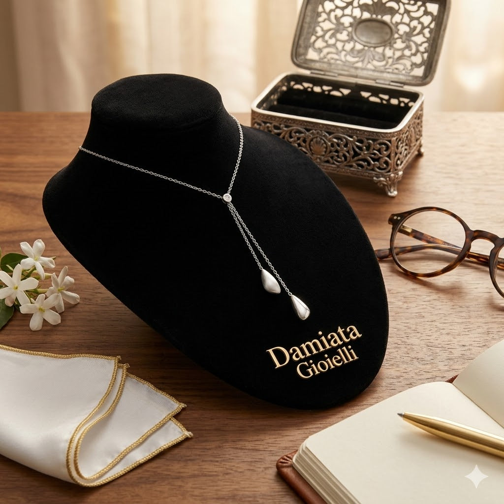 Collana donna Miluna in oro bianco e diamante CLD1427