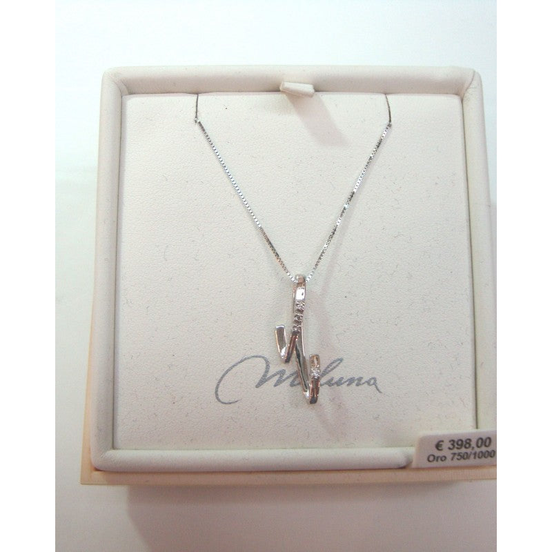 Collana donna Miluna in oro bianco e diamanti CLD1587