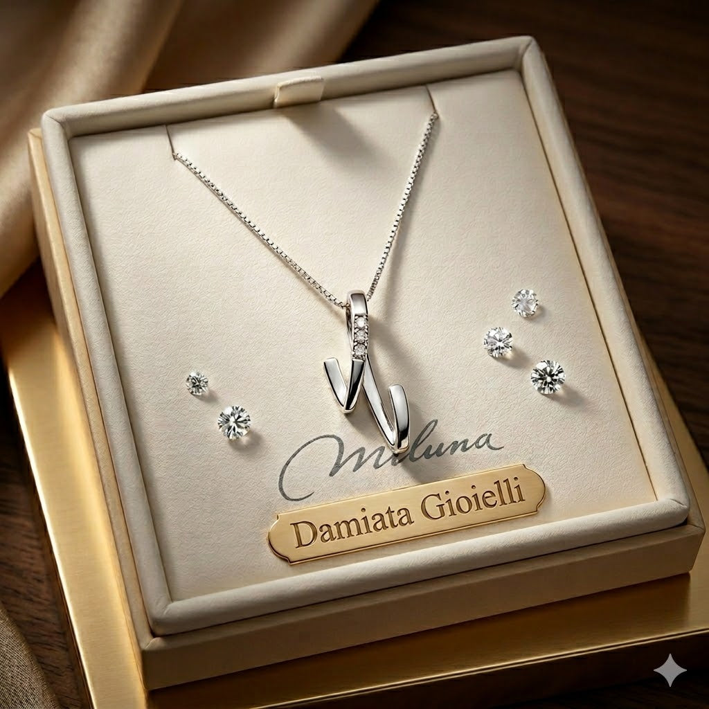 Collana donna Miluna in oro bianco e diamanti CLD1587