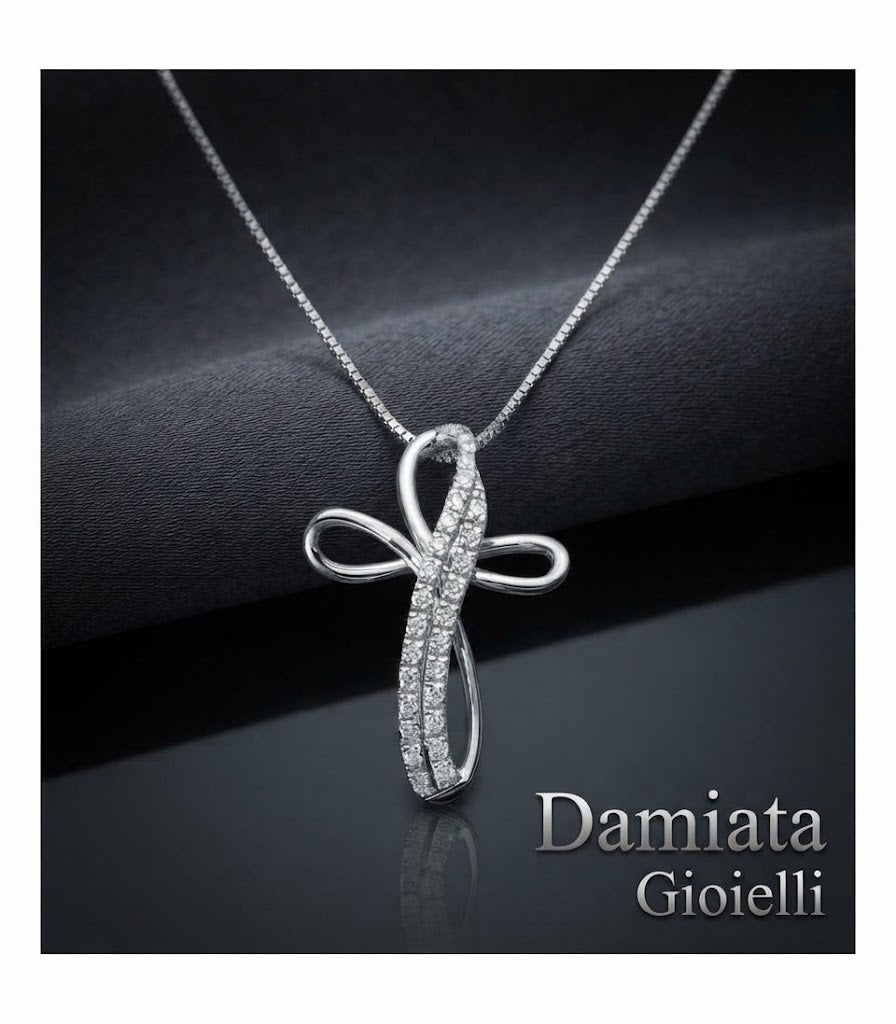 Collana a croce donna Miluna in oro bianco e diamanti ref. CLD2259