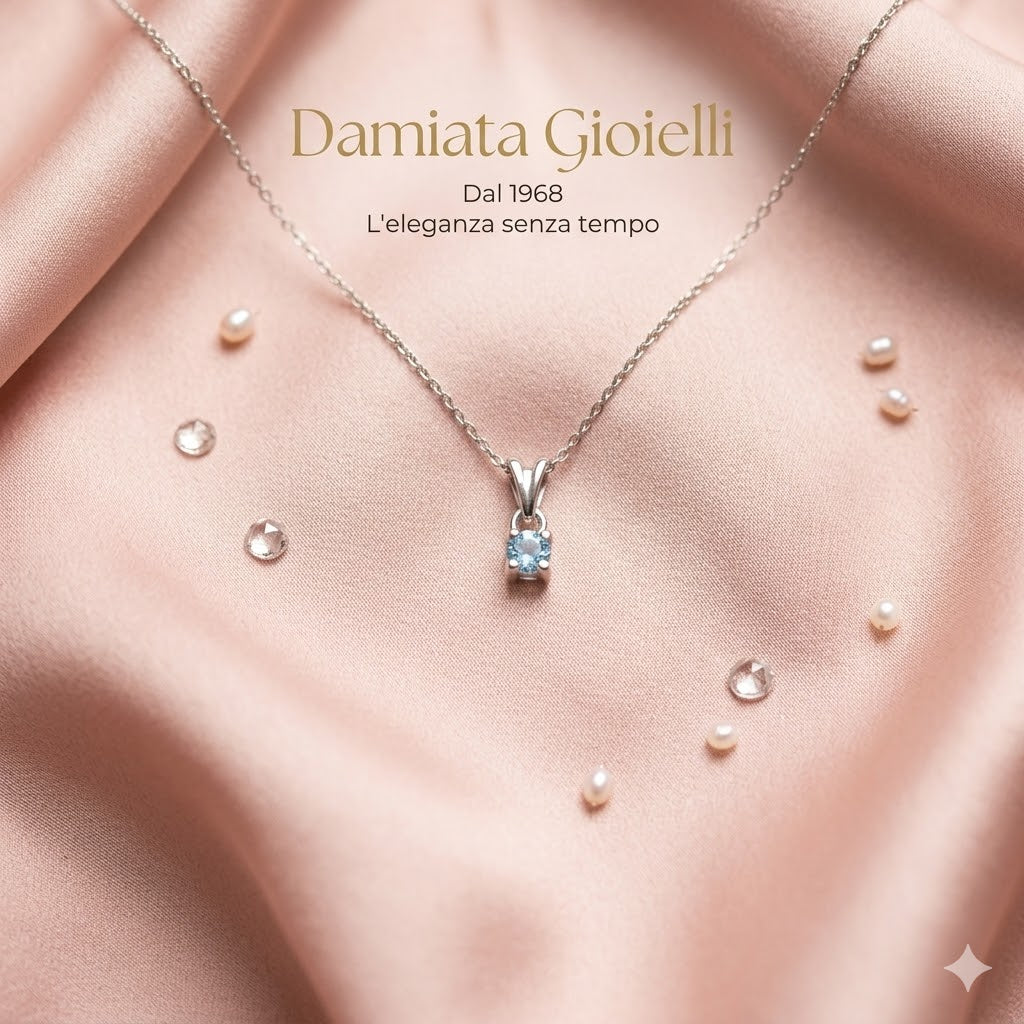 Collana donna Miluna in oro bianco e topazio CLD296