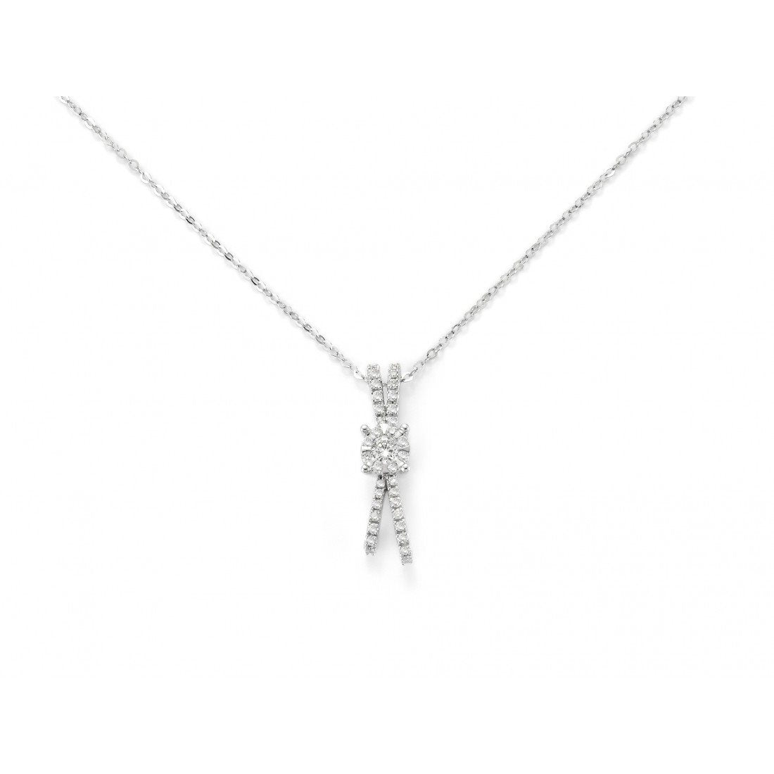 Collana fantasia donna Miluna in oro bianco e diamanti CLD3835