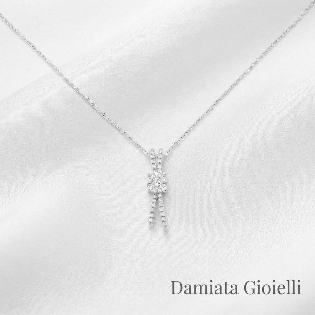 Collana fantasia donna Miluna in oro bianco e diamanti ref. CLD3835