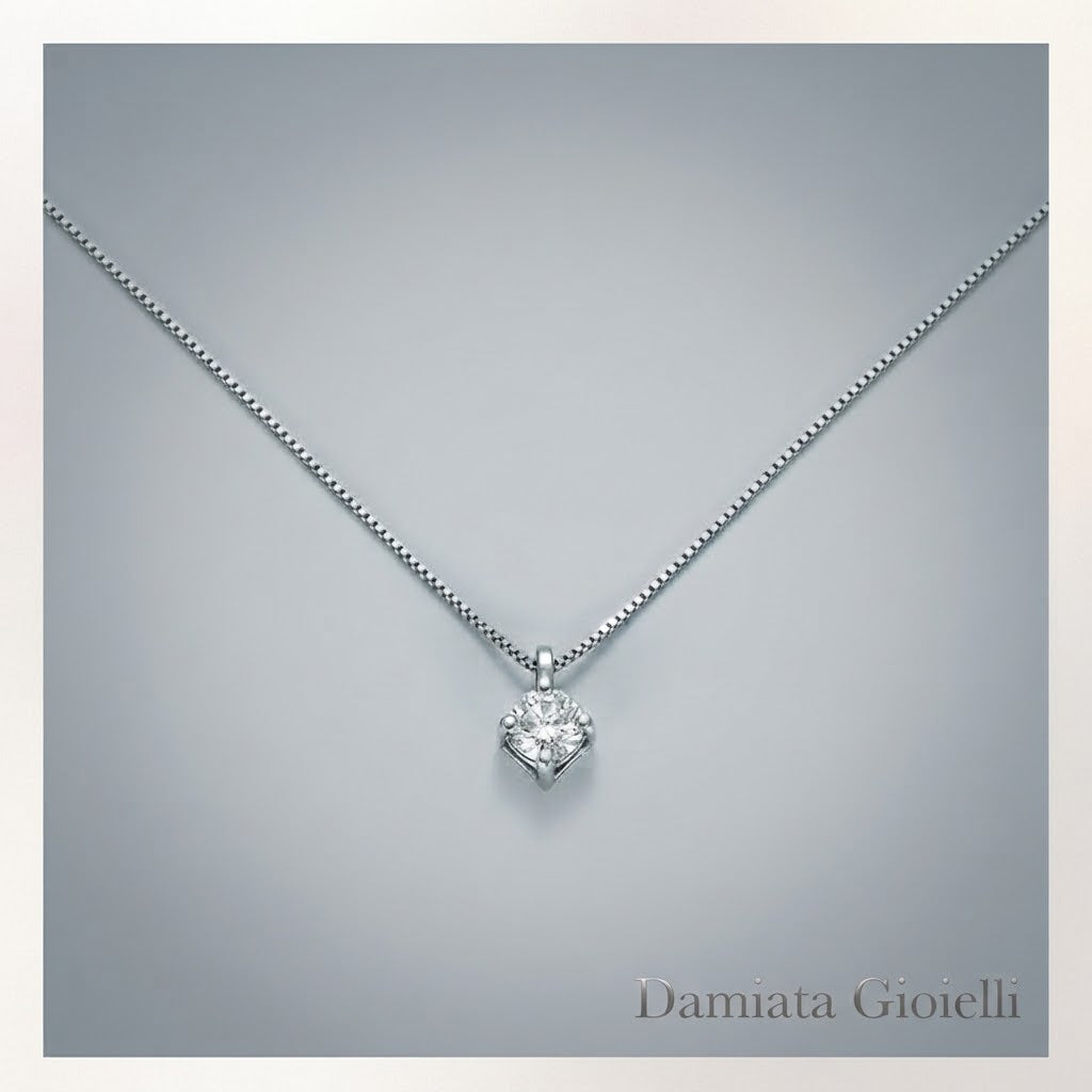 Collana punto luce donna Miluna in oro bianco e diamante ref. CLD3994-010G7X