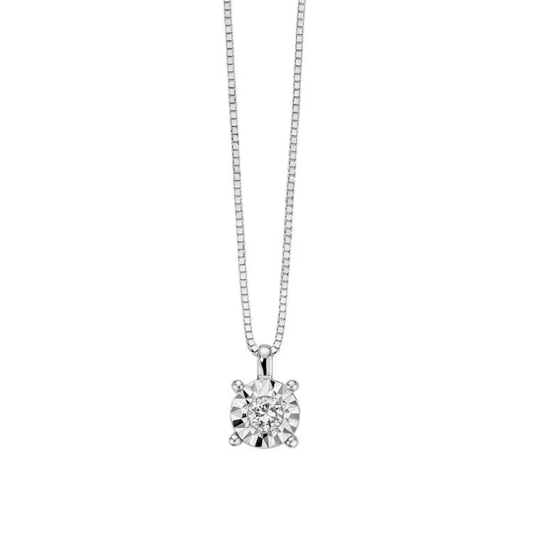 Collana punto luce donna Miluna in oro bianco e diamante CLD4005X